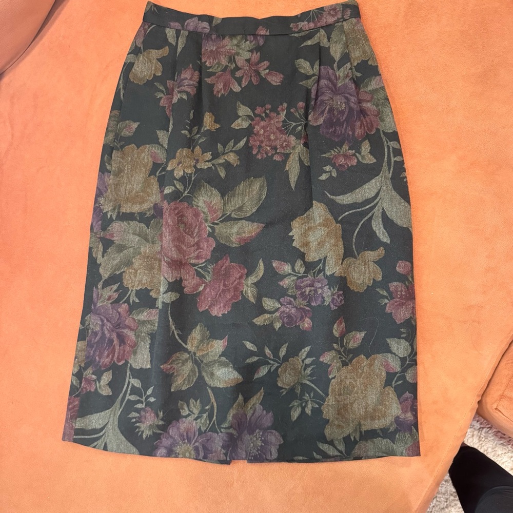 Floral Patterned Vintage Women's Skirt